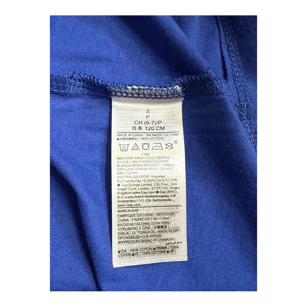 GAP Kids Blue Dua Lipa Oversized Boxy T-Shirt Graphic Long Sleeve Shirt, S (6-7) - Picture 6 of 6